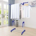 3 Tier Foldable Stainless Steel Clothes Drying Rack - Image 2