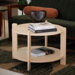 Modern Round Wooden Coffee Table – Scandinavian 2-Tier Center Table for Living Room - Image 2