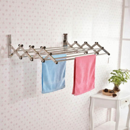 Wall Grill Mounted Clothes Hanger Foldable SS
