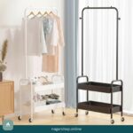 2 Layer Storage Basket & Standing Clothes Organizer Rack
